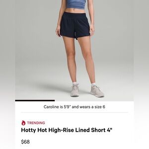Navy lululemon Women's Hotty Hot 4” Inseam Shorts